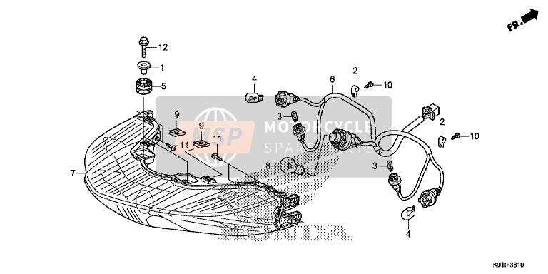 Honda SH125ADS 2014 Luz de combinación trasera para un 2014 Honda SH125ADS